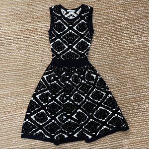 Sandro Black Pattern Sleeveless Dress worn once